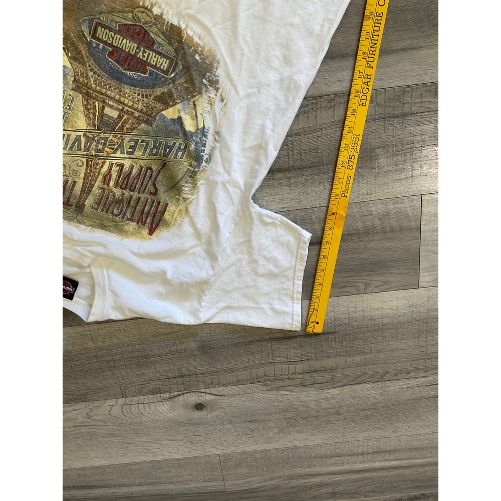 Harley Davidson Paris Etoile France Eiffel Tower Graphic T-Shirt White Mens L - Picture 7 of 8